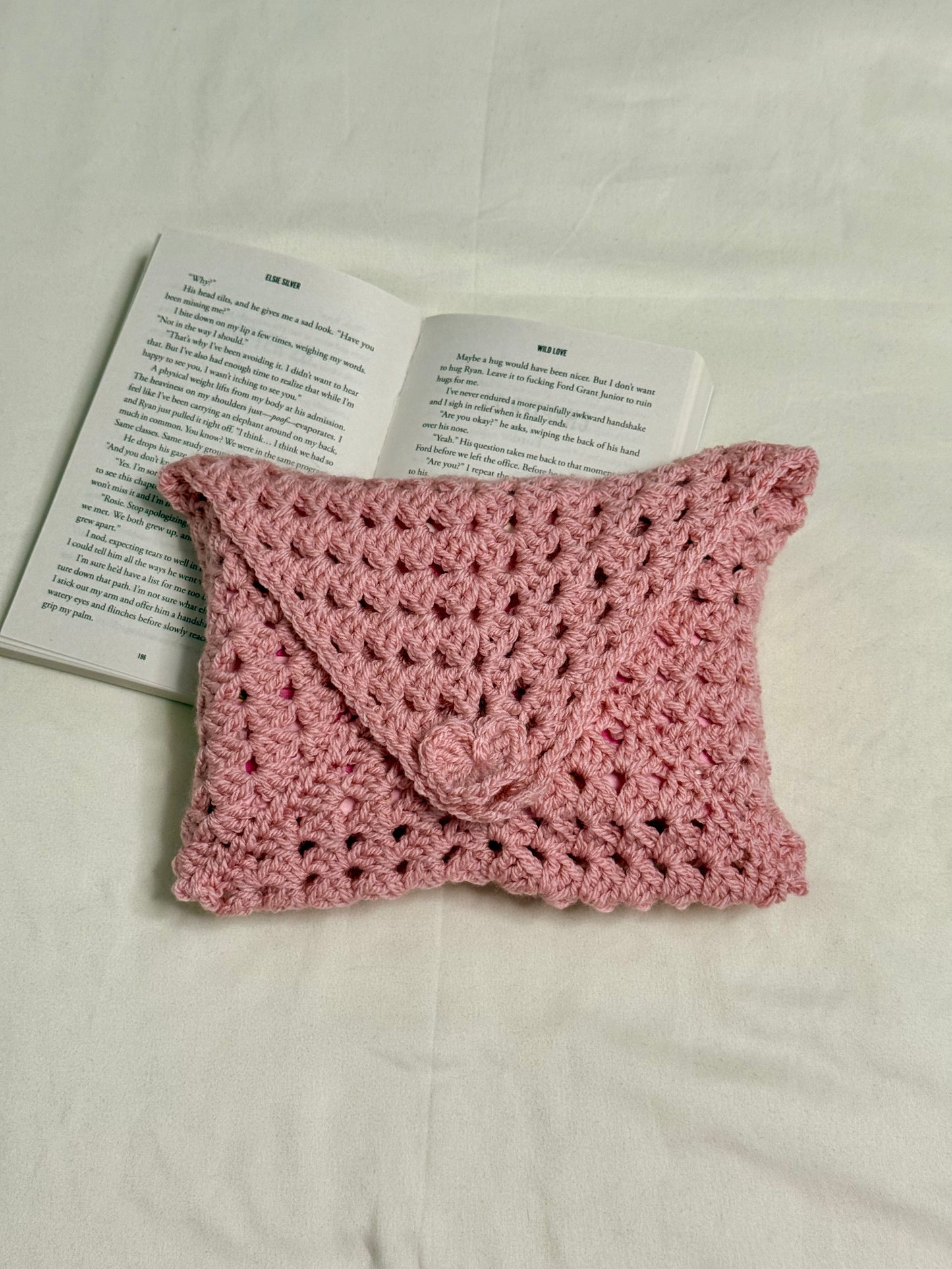 Handgemaakte Booksleeve Lichtroze Dicht