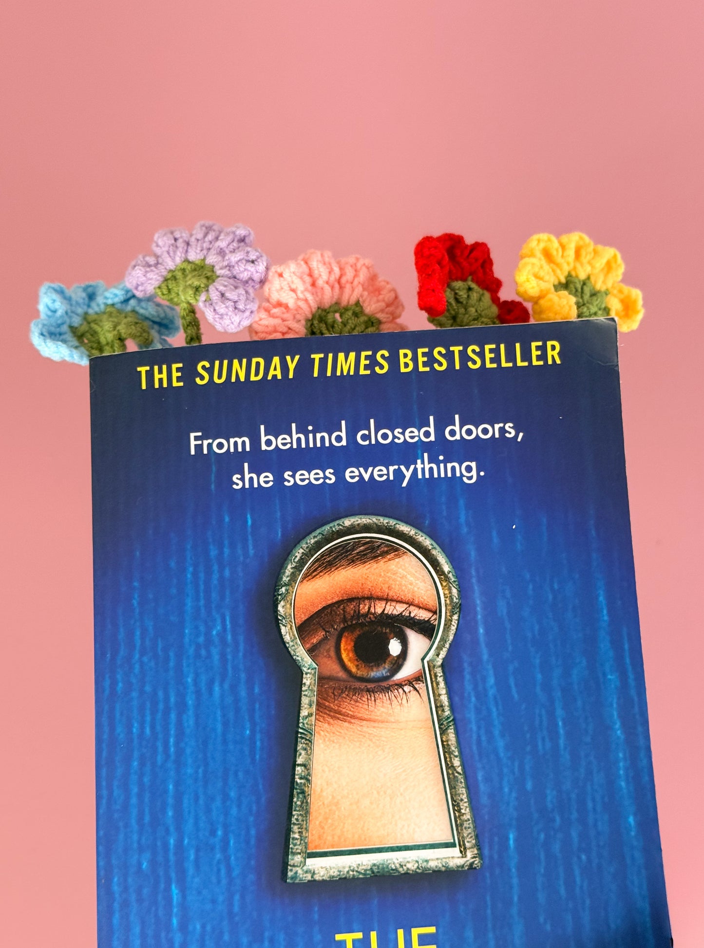 Gehaakte Bloemen Boekenlegger – Rood