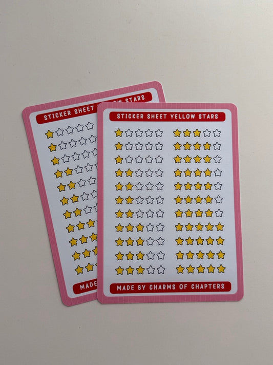 Sticker Sheet Yellow Stars