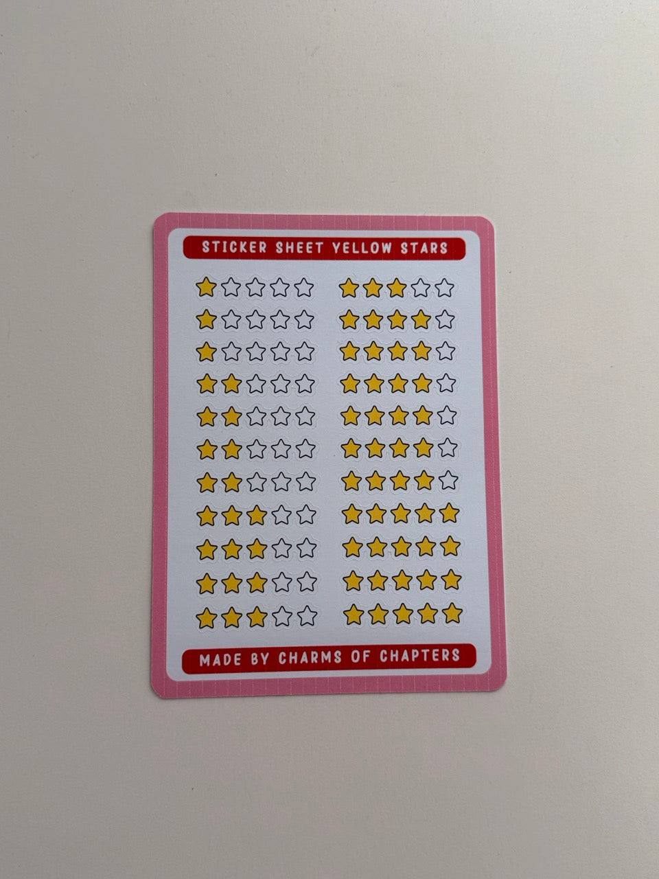 Sticker Sheet Yellow Stars