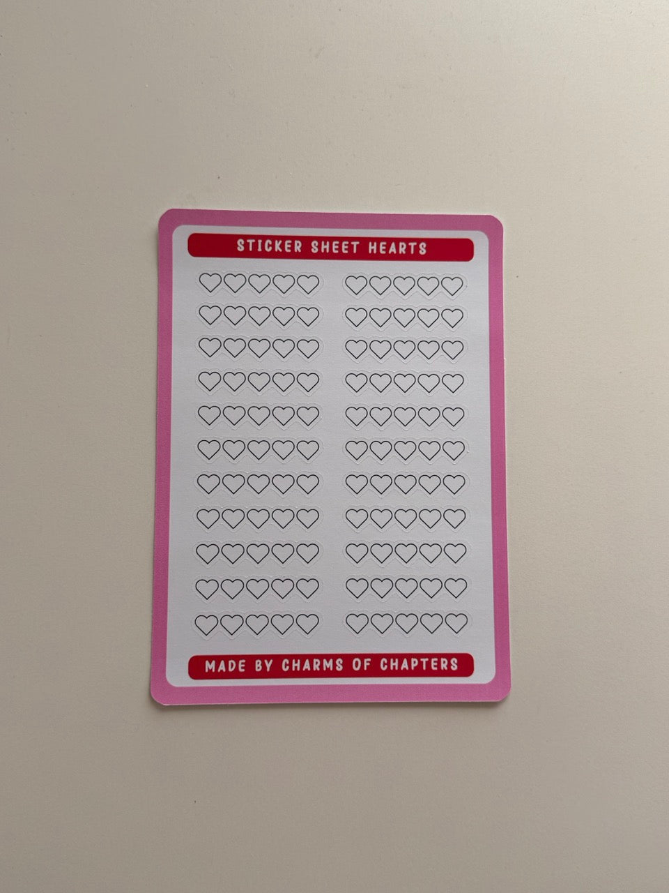 Sticker Sheet Outline Hearts