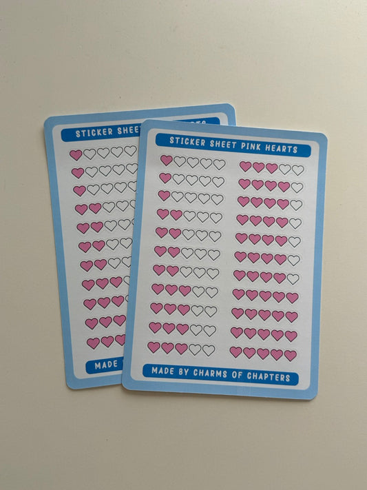 Sticker Sheet Pink Hearts