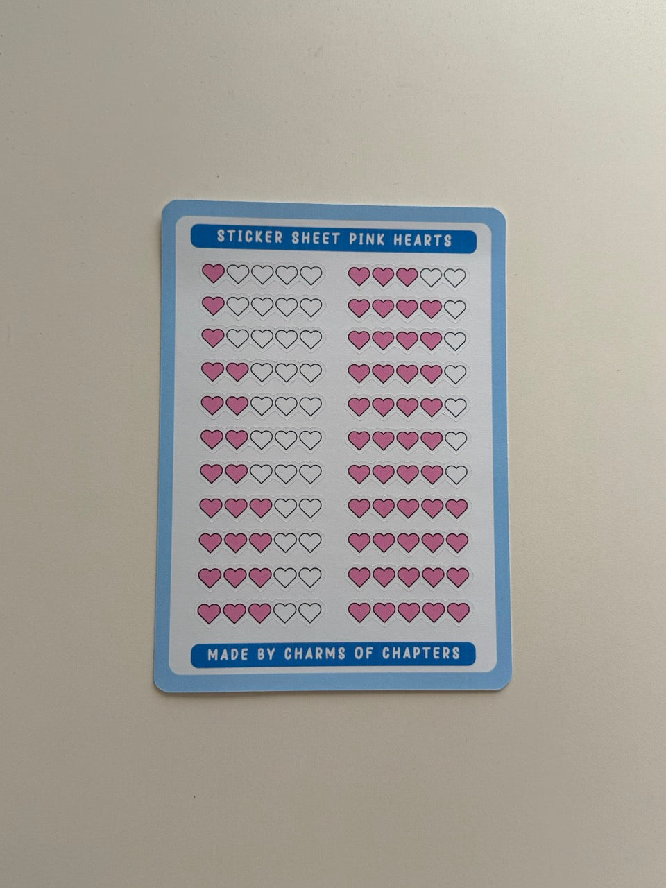 Sticker Sheet Pink Hearts