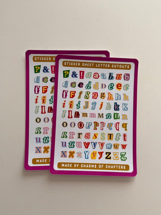 Sticker Sheet Letter Cutouts