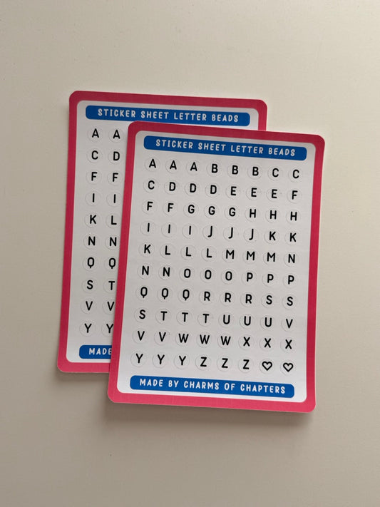 Sticker Sheet Letter Beads
