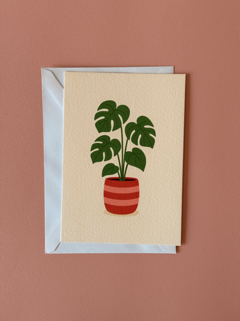 Wenskaart Monstera Voorkant