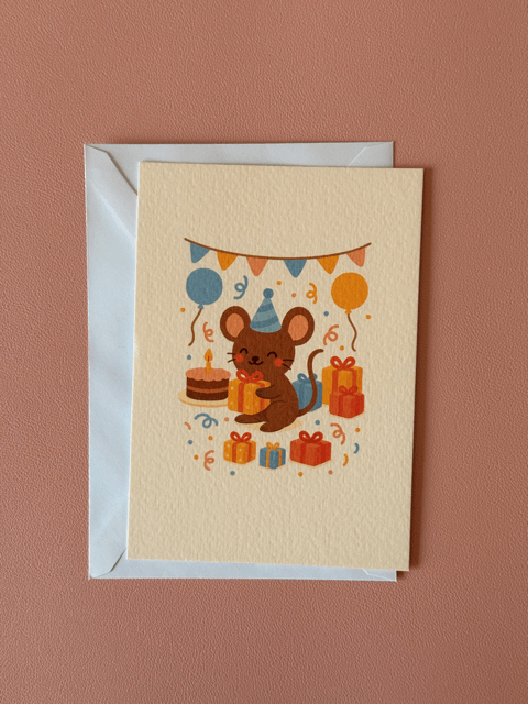 Wenskaart Party Mouse Charms Of Chapters