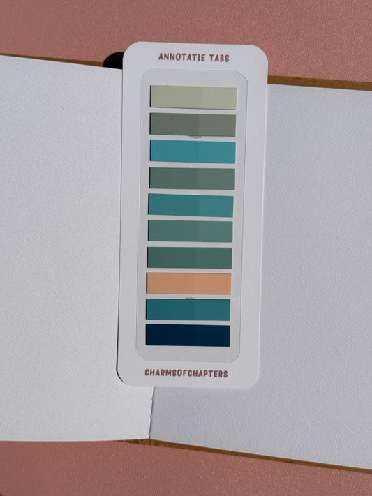 Sticky book tabs Ocean Breeze voor boeken annoteren en passages markeren