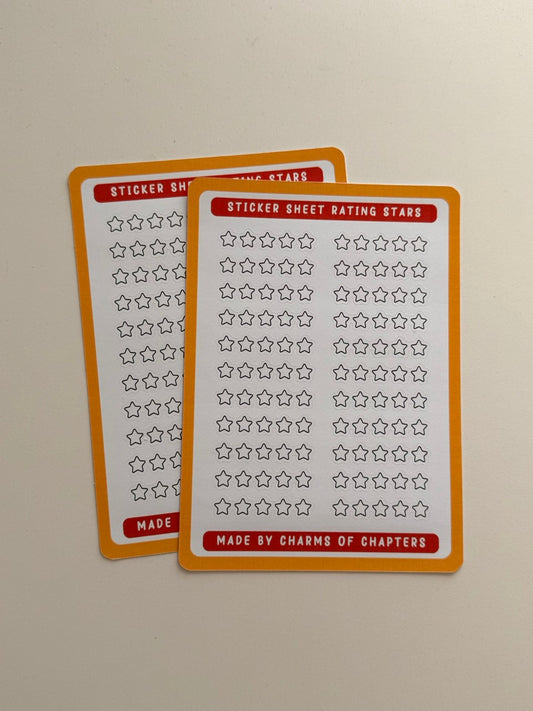 Productfoto van het Stickervel Outline Stars