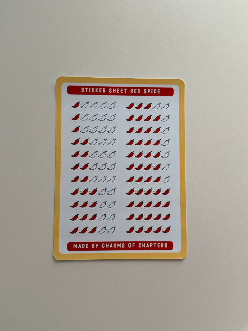 Stickervel Red Spice van Charms of Chapters