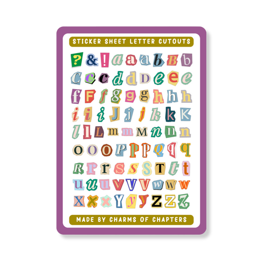 Sticker Sheet Letter Cutouts
