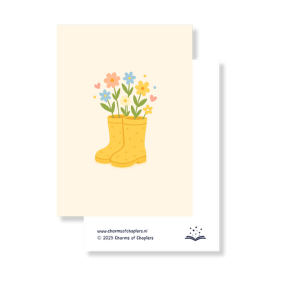 Wenskaart Blooming Boots