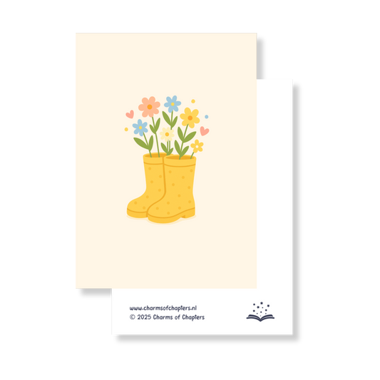 Wenskaart Blooming Boots