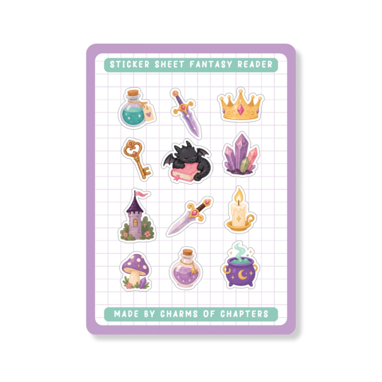 Sticker Sheet Fantasy Reader