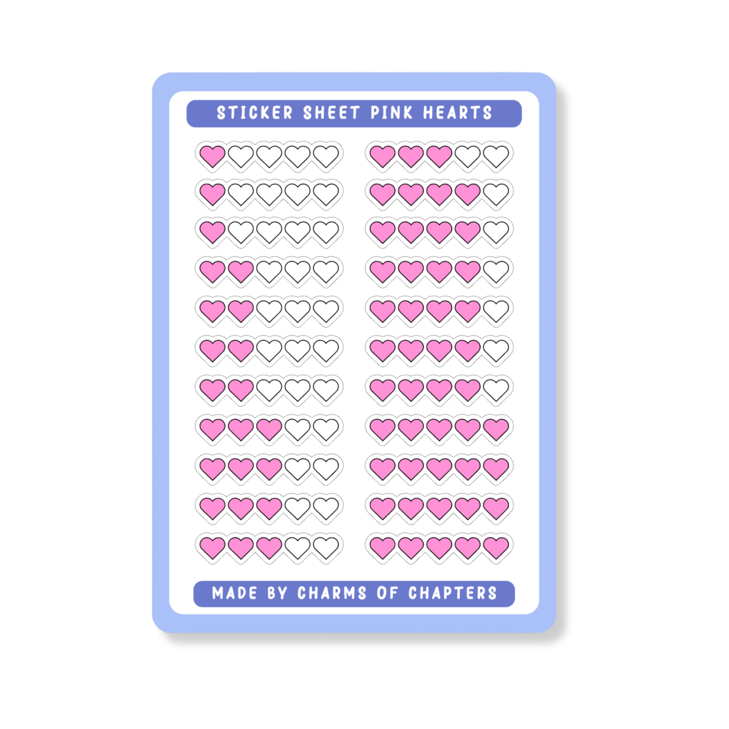 Sticker Sheet Pink Hearts