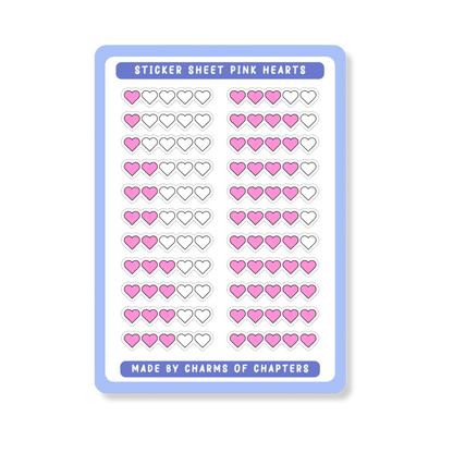 Sticker Sheet Pink Hearts