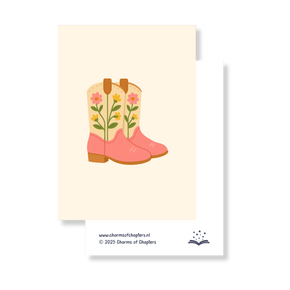 Wenskaart Cowgirl Boots