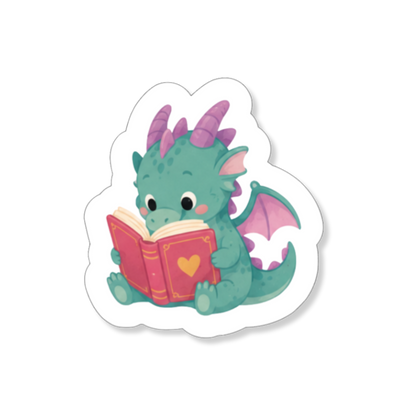 Sticker Reading Dragon Green