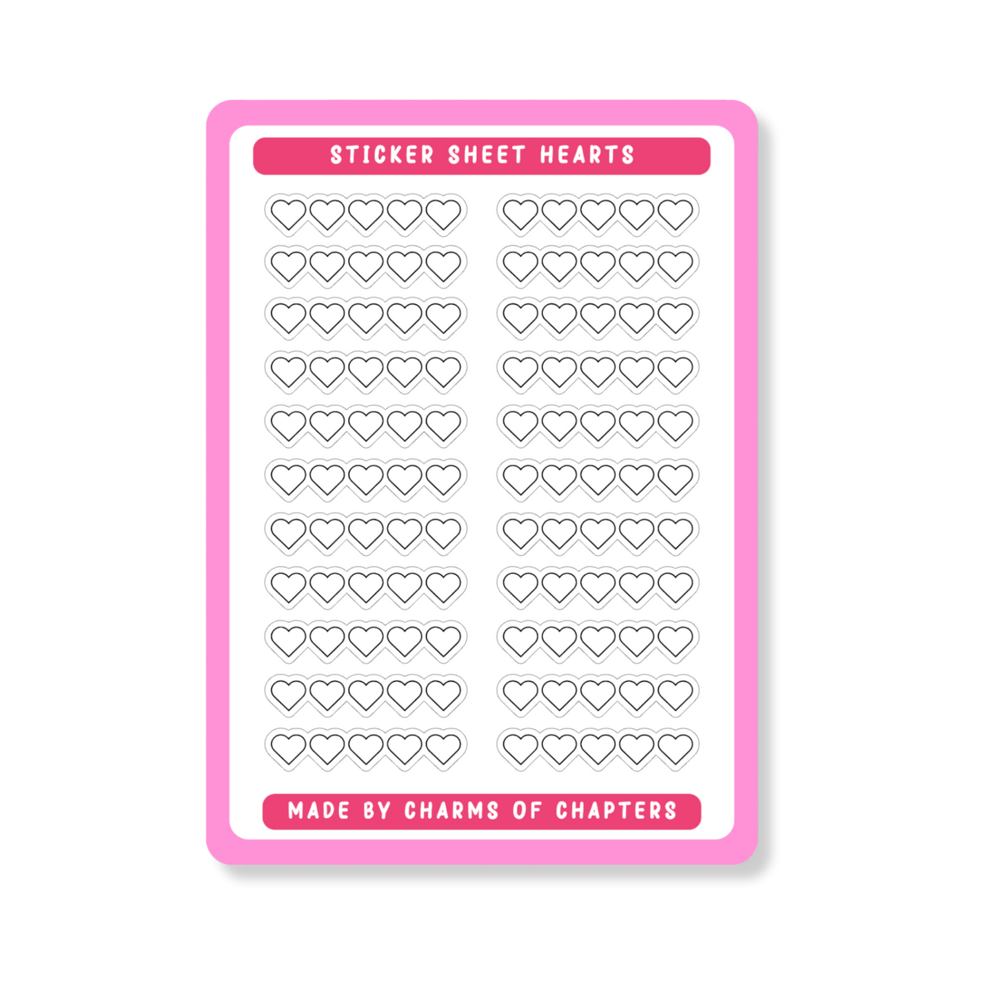 Sticker Sheet Outline Hearts