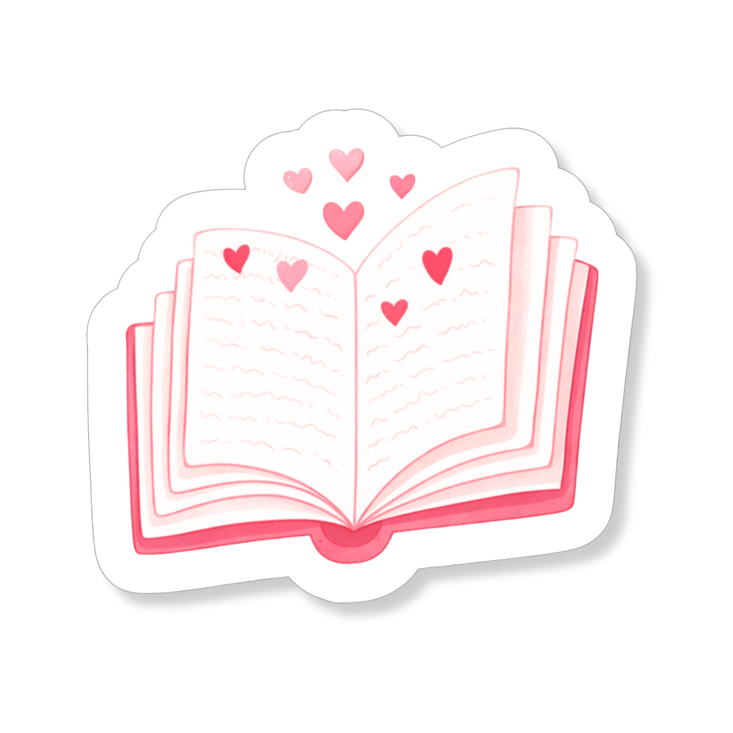 Sticker Open Book with Hearts