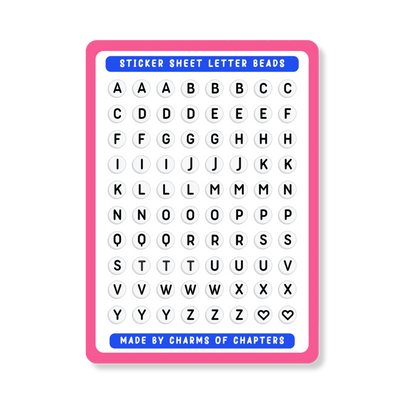 Sticker Sheet Letter Beads