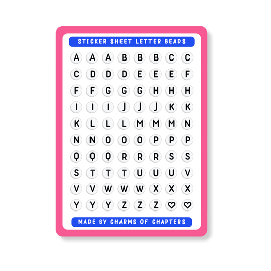 Sticker Sheet Letter Beads