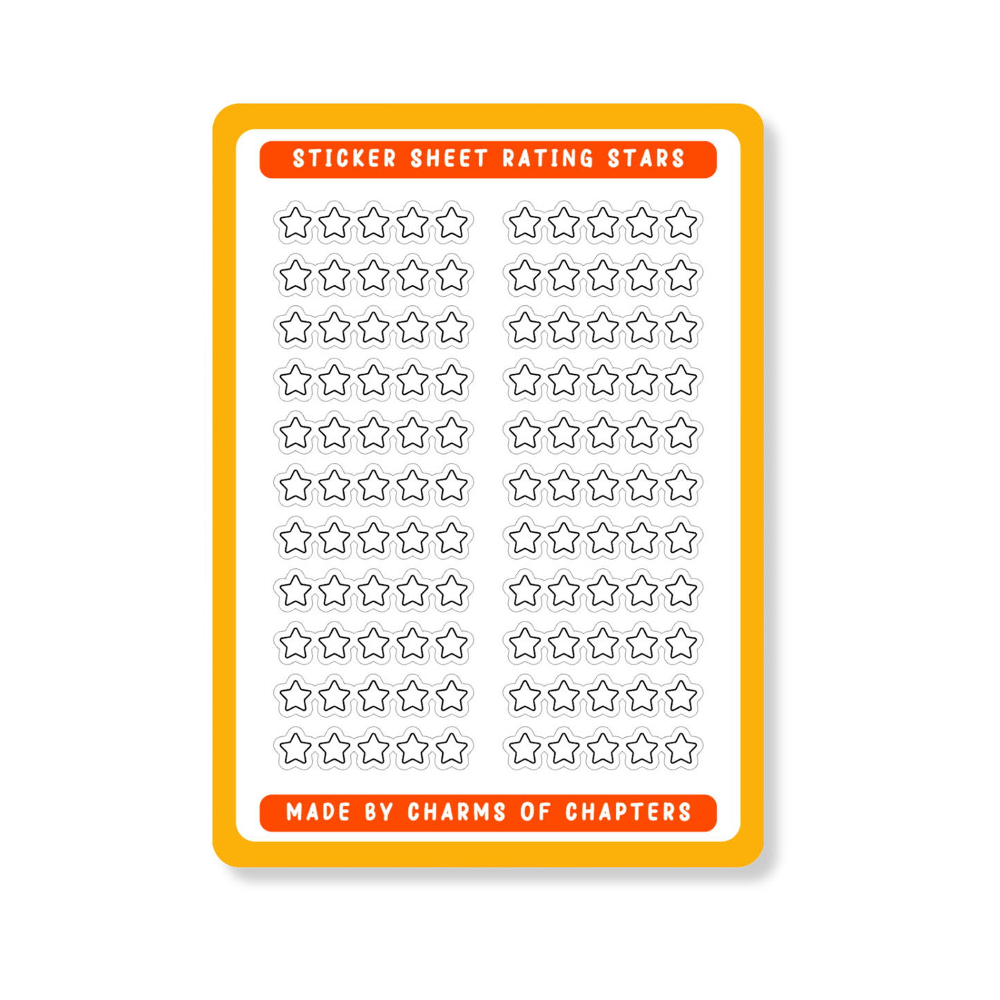 Sticker Sheet Outline Stars