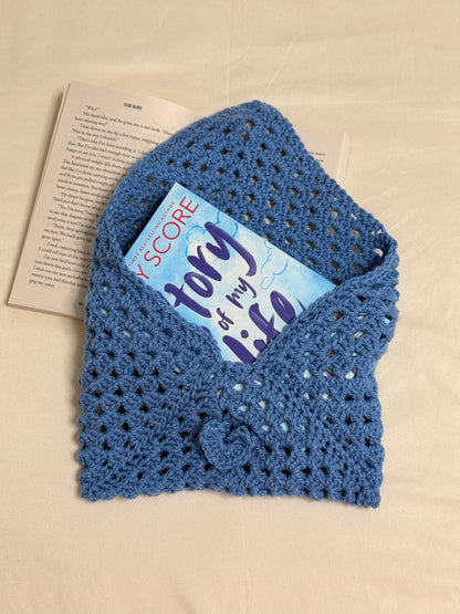 Handgemaakte Booksleeve Blauw Open