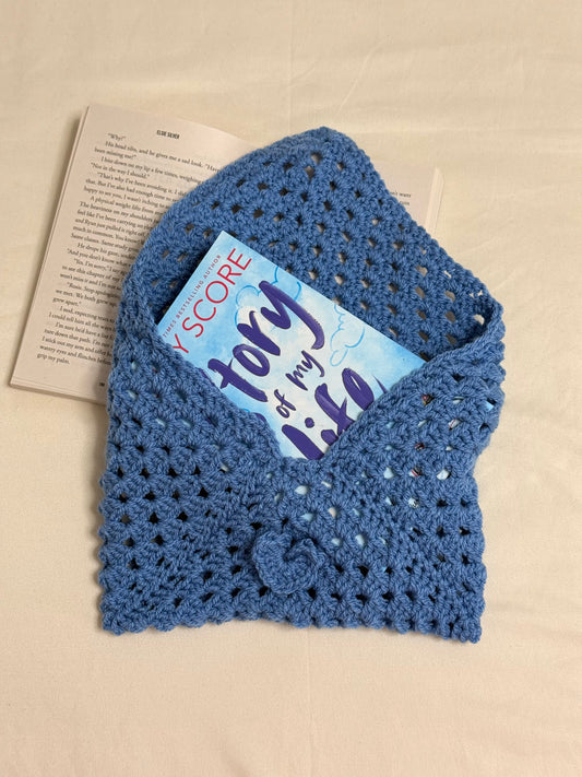 Handgemaakte Booksleeve Blauw Open