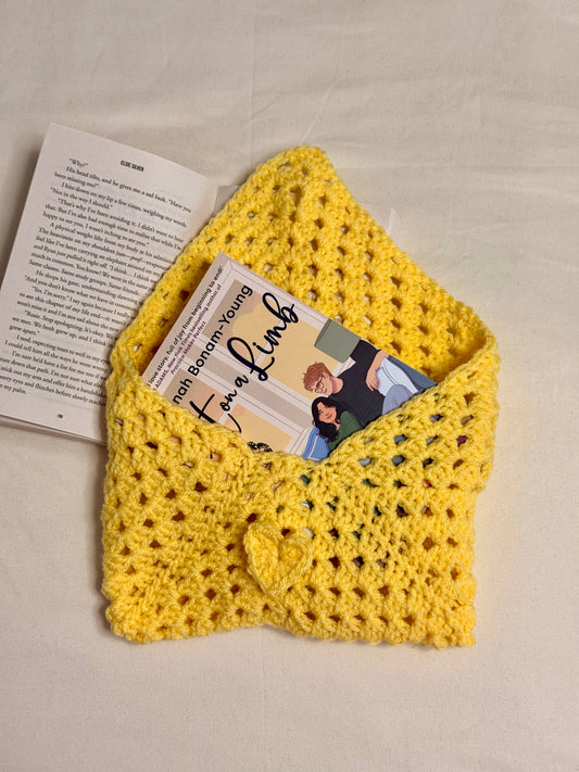 Handgemaakte Booksleeve Geel Open