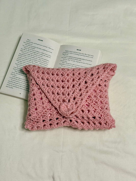 Handgemaakte Booksleeve Lichtroze Dicht