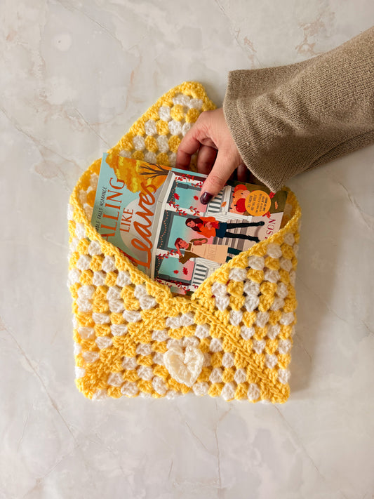 Booksleeve Geel/Wit