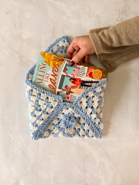 Booksleeve Blauw/Wit