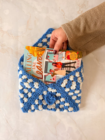 Booksleeve Donker Blauw/Wit