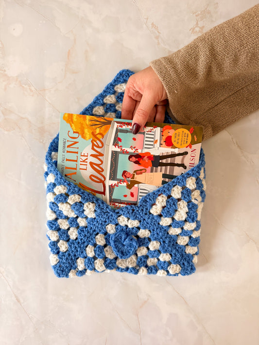 Booksleeve Donker Blauw/Wit