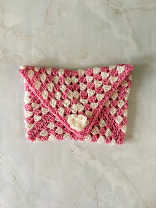 Booksleeve Roze/Wit