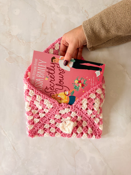 Booksleeve Roze/Wit