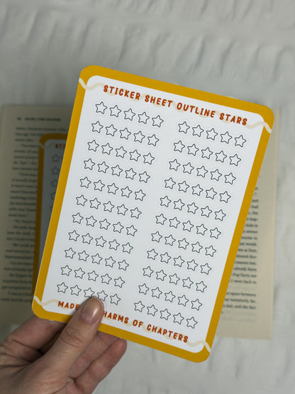 Sticker Sheet Outline Stars
