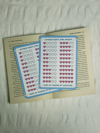 Sticker Sheet Pink Hearts
