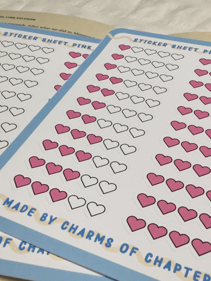 Sticker Sheet Pink Hearts
