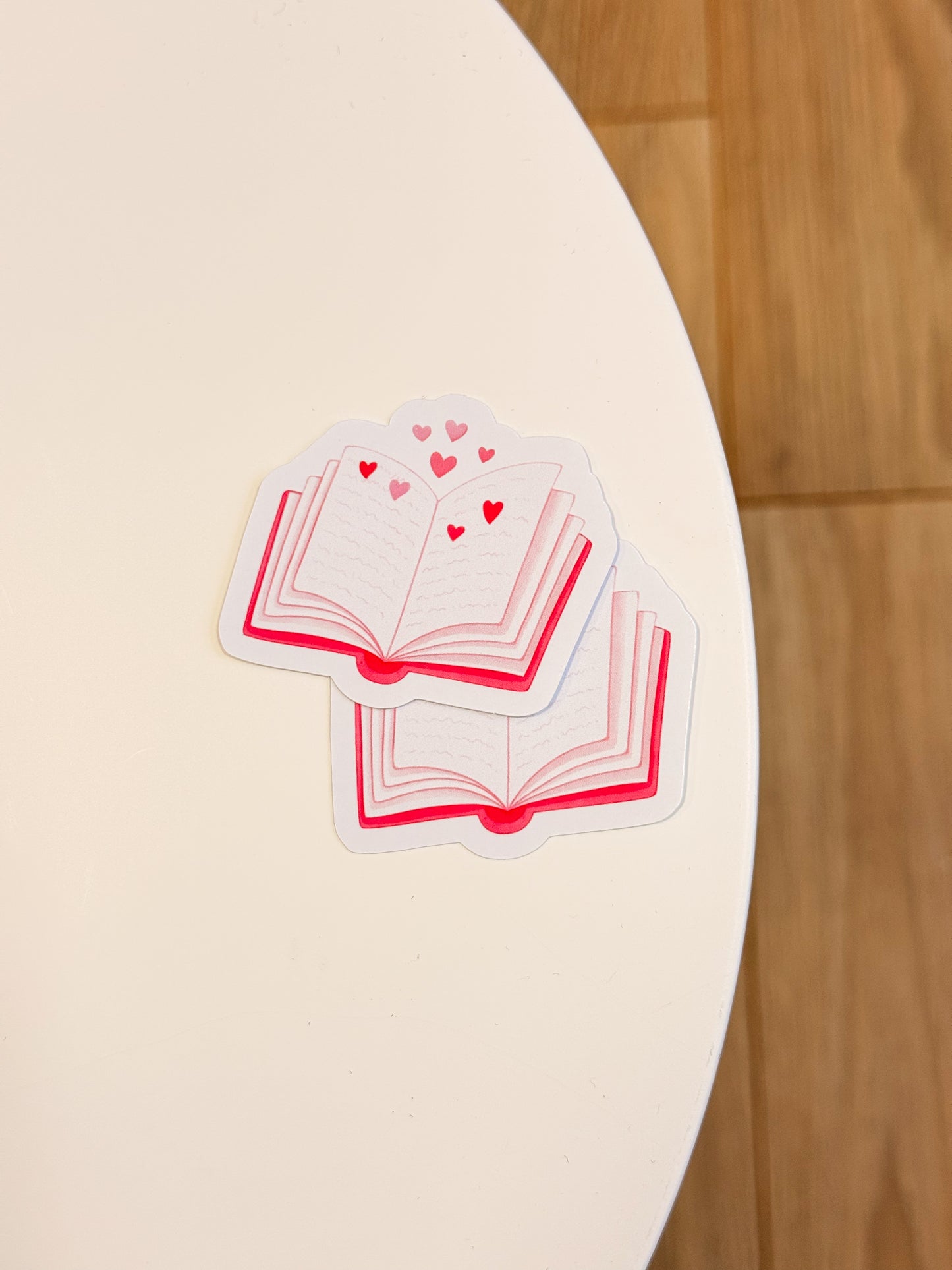 Sticker Open Book with Hearts