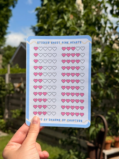 Sticker Sheet Pink Hearts