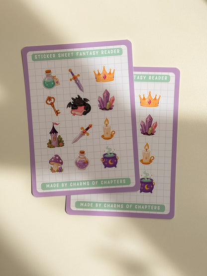 Sticker Sheet Fantasy Reader