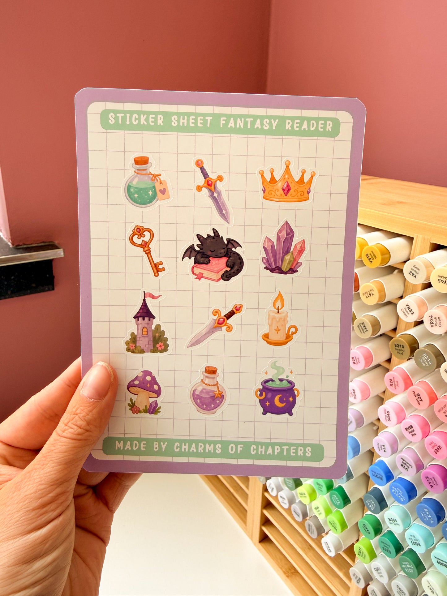 Sticker Sheet Fantasy Reader