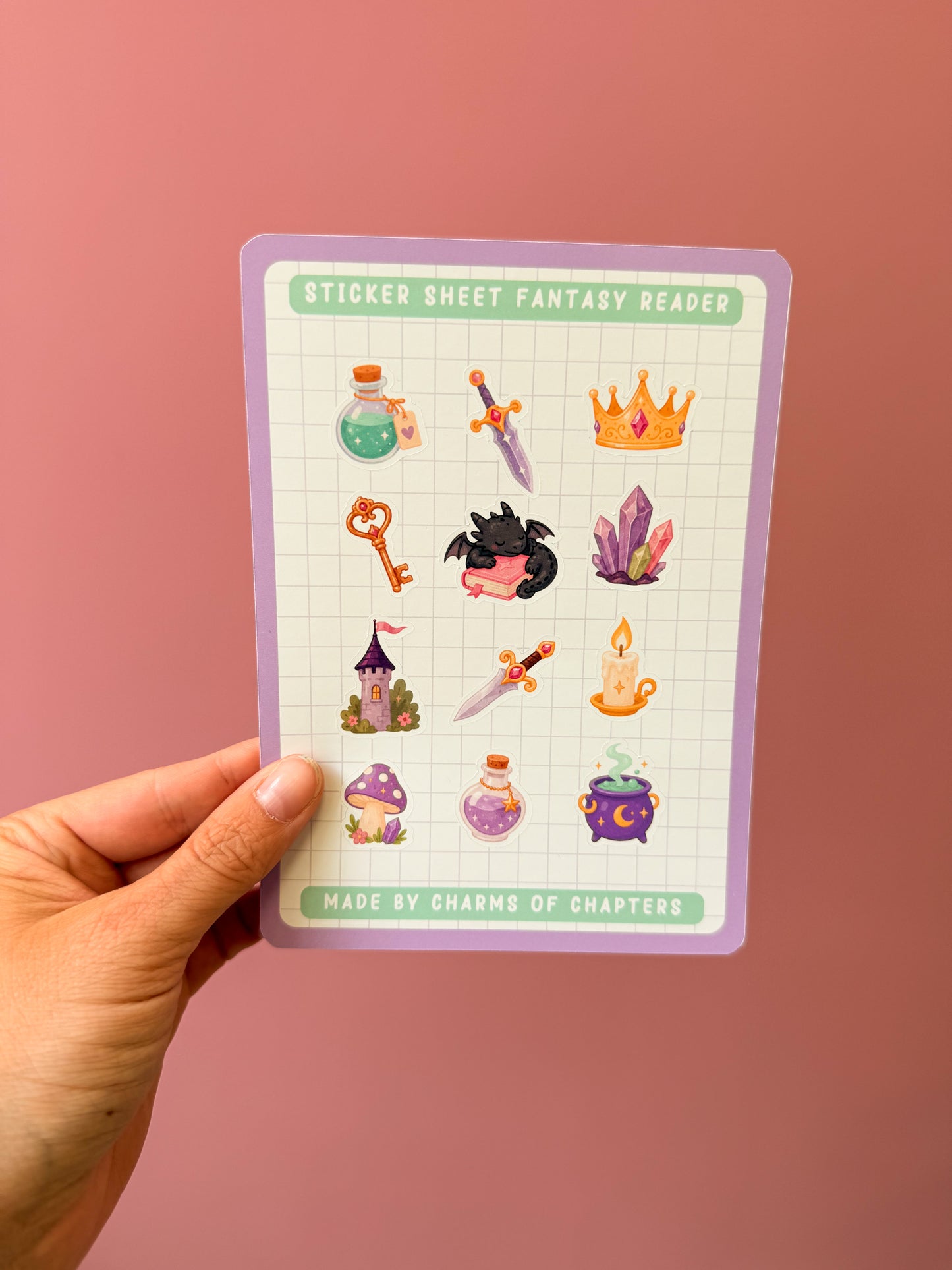 Sticker Sheet Fantasy Reader
