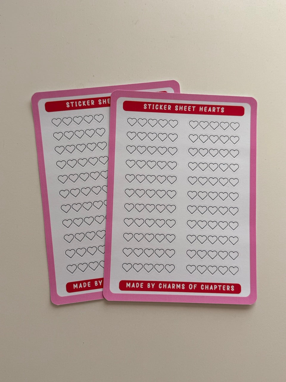 Sticker Sheet Outline Hearts