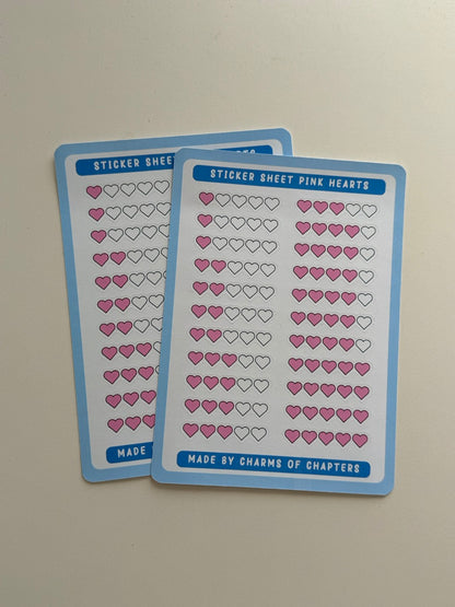 Sticker Sheet Pink Hearts