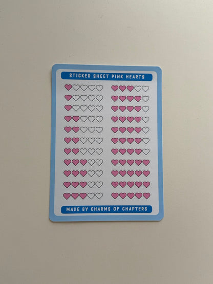 Sticker Sheet Pink Hearts