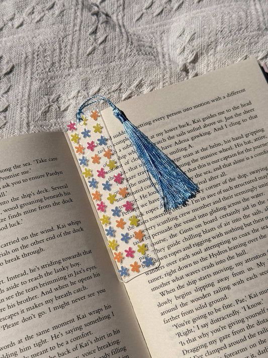 Acryl boekenlegger Pastel Blossoms met pastelbloemen
