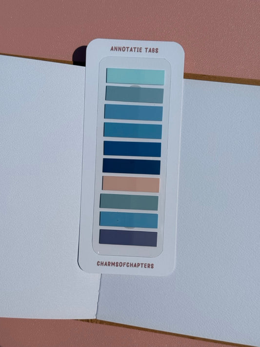 Sticky book tabs Blue Lagoon voor boeken annoteren en passages markeren